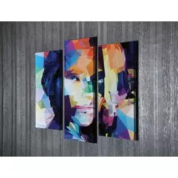Wallity Dekorativne slike na platnu, 45x20cm, 3 komada, Šarene