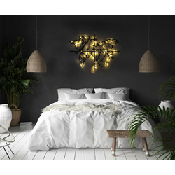 WALLXPERT World Map Compass Led Black
