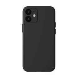 Baseus Liquid Silica Gel Case Fleksibilna gel maska za iPhone 12 Classic crna