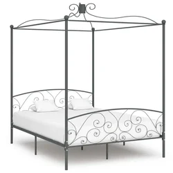 Okvir za krevet s nadstrešnicom sivi metalni 180 x 200 cm