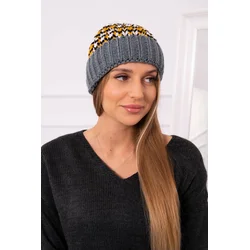 Womens cap Iris K348 dark gray+yellow