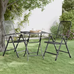 Vrtni stol od ekspandirane metalne mreže 60x60x72 cm antracit