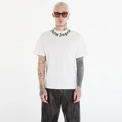 Majice Palm Angels Neck Logo Regular Tee UNISEX Off White/ Black XL