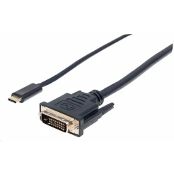 Manhattan kabel USB-C do DVI, 2 m, črn