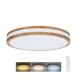 Solight WO8007 - LED prigušiva svetiljka WOODY LED/48W/230V 3000-6500K prečnik 38 cm + daljinski upravljač