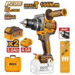 Super Ingco aku udarna bušilica CIDLI201668E 166NM 2x5AH