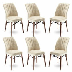 HANAH HOME Set 6 stolica Flex Cream Brown