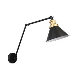 Fundo Wall Lamp Black+Golden 1X40W E27 Black Lampshade