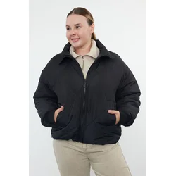 Trendyol Curve Black Regular Fit Puffer Quilted Jacket