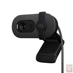 Logitech Brio 100, Full HD 1080p webcam with auto-light balance, integrated privacy shutter, built-in mic, graphite