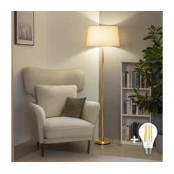 Brilagi - LED podna lampa CERIA 1xE27/20W/230V prečnik 45 cm bež/zlatna