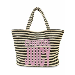 Juicy Couture Ženska torba Nora Straw, Crna-krem