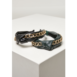 Alice Band with Chain 2-Pack black/bottlegreen
