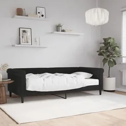 Dnevni krevet s madracem crni 90 x 190 cm baršunasti