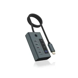 ICY BOX IB-HUB1454-C31 USB 3.2 Gen 1 Hub, 10000 Mbit/s, modro-siv