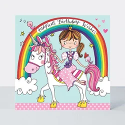 RACHEL ELLEN Čestitka puzzla Princess and unicorn