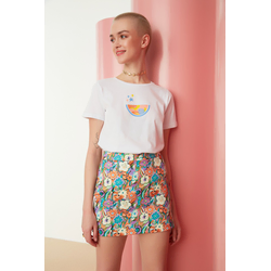 Trendyol Multi Color Floral Pattern Mini Length Woven Skirt