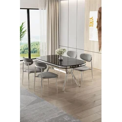 Hanah Home Trpezarijski set, 5 komada, Sivi