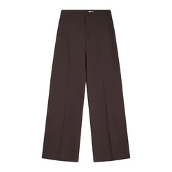 Bershka Hlače na rob rjava/temno rjava