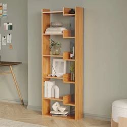 HANAH HOME Polica za knjige Palermo Natural Anthracite
