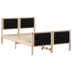 Vidaxl Konstrukcija postelje Črna 120 x 200 cm Masivno borovo les
