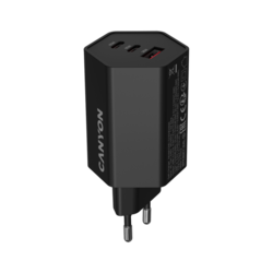 CANYON charger HEXAGON 65 GaN 65W 2xPD 1xQC EU Black