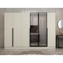 Hanah Home ormar sa reflektujućim staklom Nisa 20620, 270 cm, peščar
