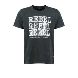Key Largo Majica  REBEL  črna / bela