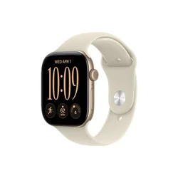 APPLE Watch Series 12 GPS + Cellular 46mm Light Gold Aluminium Case with Sand Sport Band - M/L (MJGC4WF/A)