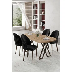 Hanah Home Trpezarijski set, 5 komada, Crni