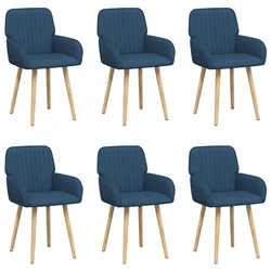 Trpezarijske stolice 6 pcs Tkanina Plava 56,5 x 50 x 87,5 cm