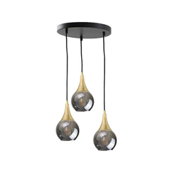 Luster na sajli LACRIMA SMOKY 3xE27/60W/230V prečnik 30 cm