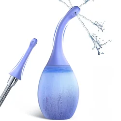 SuperLove Premium Anal Douche Enema with Bendable Silicone Nozzle Blue