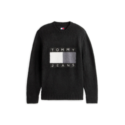 Tommy Jeans Pulover temno siva/črna/bela