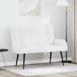 Sofa za dvije osobe Bijela 115 x 61 x 87 cm Tkanina