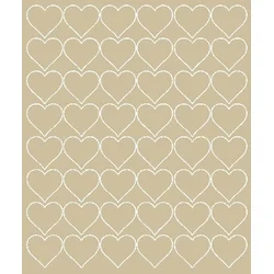 shumee Nalepke za Valentinovo v obliki srca, 3 cm, 48 kosov, bež mat