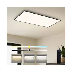 Brilagi - LED prigušiva plafonsko svetlo SLIMFRAME LED/80W/230V 120x60 cm crna + daljinski upravljač