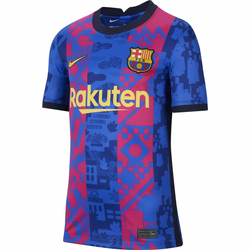 Nike FC BARCELONA 2021/22 STADIUM THIRD SOCCER JERSEY, dječji nogometni dres, plava DB6241