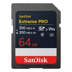 SanDisk Extreme PRO 64GB SDXC Memory Card, 300MB/s Read & Write speeds, 8K, V90, UHS-II