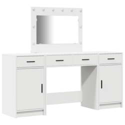 Toaletni stol s ladicama 3 pcs Bijelo Konstruirano drvo
