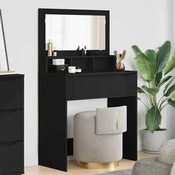 vidaXL Toaletne mize za spalnice s predalom Črna 80 x 39,6 x 135 cm