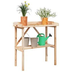 Stol za biljke s policom 78 x 38 x 82,5 cm od masivne jelovine