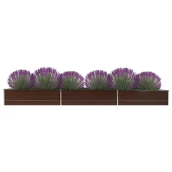 Visoka greda pocinkano jeklo 480x80x45 cm rjava
