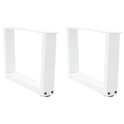Noge za klub stolić V-oblika 2 kom Bijele 60 x (30-31,3) cm Čelik