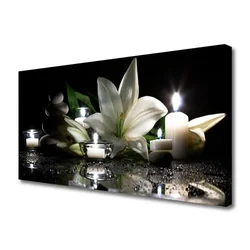 tulup.si Slika na platnu Spa sveče lily nature 100x50 cm