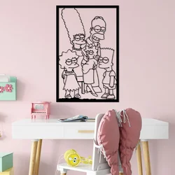 Wallity Zidna dekoracija Simpson 6, 40 x 62 cm, Crna