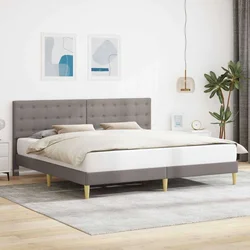 Krevetna konstrukcija Sivosmeđa 200 x 200 cm Tkanina