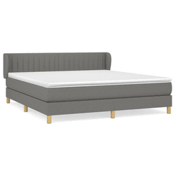 shumee Box spring postelja z vzmetnico temno siva 160x200 cm blago