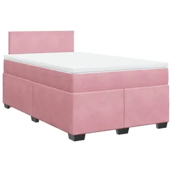 Vidaxl Box spring postelja z vzmetnico roza 120x190 cm žamet