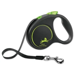 FLEXI Povodac za pse Black Design Tape S 5m zeleni